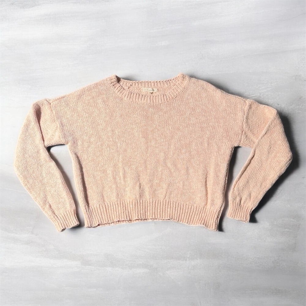 Pacsun La Hearts Light Salmon/Pink Crewneck Sweater